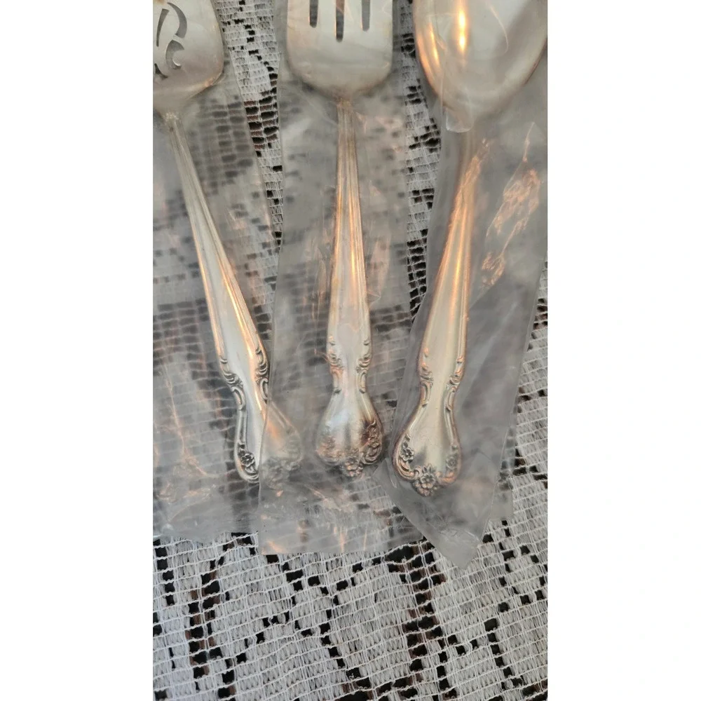 Rogers & Bro Remembrance Silverplate Serving Set 3pc Server Fork Spoon IS